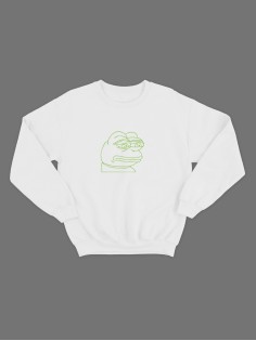 Женской свитшот с принтом "Лягушка" / Модная толстовка без капюшона с прикольной и смешной надписью