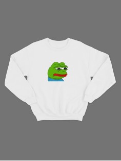 Женской свитшот с принтом "Лягушка" / Модная толстовка без капюшона с прикольной и смешной надписью