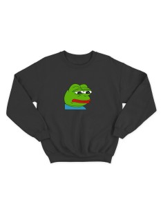 Женской свитшот с принтом "Лягушка" / Модная толстовка без капюшона с прикольной и смешной надписью