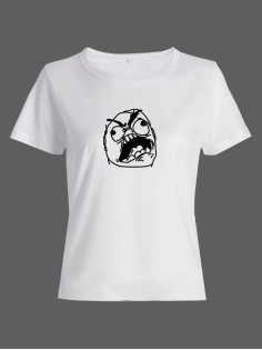 Женская футболка с прикольным принтом "Мем"/Оригинальная, модная и смешная с надписью