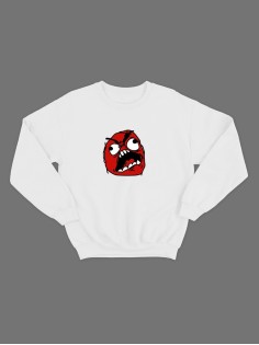 Женской свитшот с принтом "Мем" / Модная толстовка без капюшона с прикольной и смешной надписью