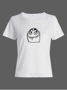 Женская футболка с прикольным принтом "Мем"/Оригинальная, модная и смешная с надписью