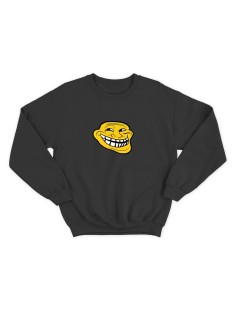 Женской свитшот с принтом "Мем" / Модная толстовка без капюшона с прикольной и смешной надписью