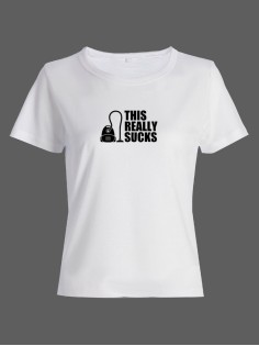 Женская футболка с прикольной надписью "Sucks"/Оригинальная, модная и смешная с принтом
