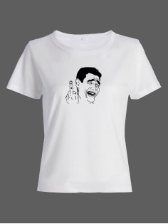 Женская футболка с прикольным принтом "Мем"/Оригинальная, модная и смешная с надписью