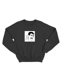 Мужской свитшот с принтом "Мем" / Модная толстовка без капюшона с прикольной и смешной надписью