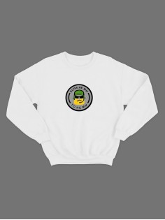 Мужской свитшот с надписью "Если" / Модная толстовка без капюшона с прикольным и смешным принтом