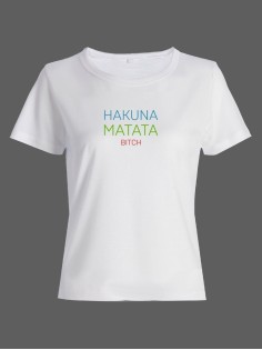 Женская футболка с прикольной надписью "Hakuna"/Оригинальная, модная и смешная с принтом