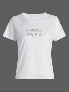 Женская футболка с прикольной надписью "Hakuna"/Оригинальная, модная и смешная с принтом