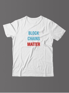 Футболка для мужчины с оригинальной надписью "Block Chains Matter"/Прикольная