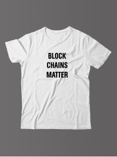 Футболка для мужчины с оригинальной надписью "Block Chains Matter"/Прикольная
