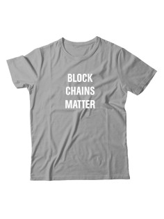 Футболка для мужчины с оригинальной надписью "Block Chains Matter"/Прикольная