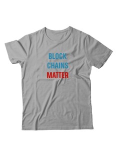 Футболка для мужчины с оригинальной надписью "Block Chains Matter"/Прикольная