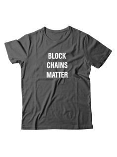 Футболка для мужчины с оригинальной надписью "Block Chains Matter"/Прикольная