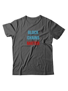 Футболка для мужчины с оригинальной надписью "Block Chains Matter"/Прикольная