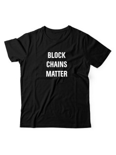 Футболка для мужчины с оригинальной надписью "Block Chains Matter"/Прикольная