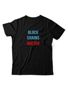Футболка для мужчины с оригинальной надписью "Block Chains Matter"/Прикольная