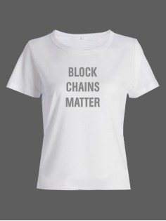 Женская футболка со смешной надписью "Block Chains Matter"/Смешная