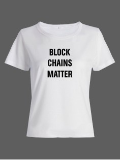 Женская футболка со смешной надписью "Block Chains Matter"/Смешная