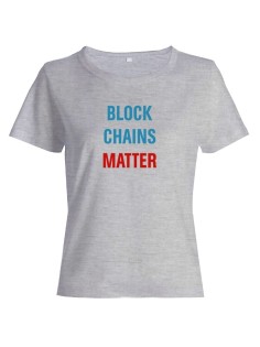 Женская футболка со смешной надписью "Block Chains Matter"/Смешная