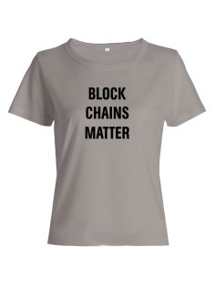 Женская футболка со смешной надписью "Block Chains Matter"/Смешная