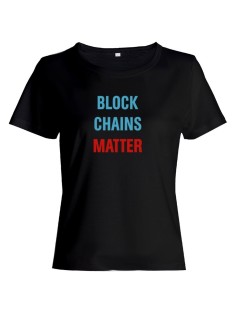 Женская футболка со смешной надписью "Block Chains Matter"/Смешная