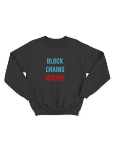 Мужской свитшот со смешным принтом "Block Chains Matter"/ Забавная толстовка без капюшона