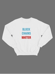 Женский свитшот с прикольным принтом "Block Chains Matter"/Прикольный