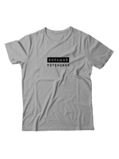 Футболка для мужчины с оригинальной надписью "Большой потенциал"/Прикольная