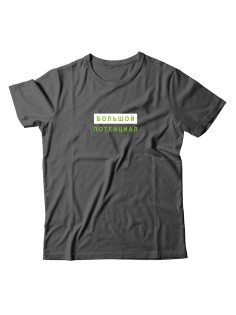 Футболка для мужчины с оригинальной надписью "Большой потенциал"/Прикольная