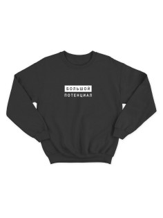 Мужской свитшот со смешным принтом "Свитшот мужской"/ Забавная толстовка без капюшона