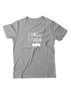 Футболка для мужчины с оригинальной надписью "Single Taken" Прикольная футболка