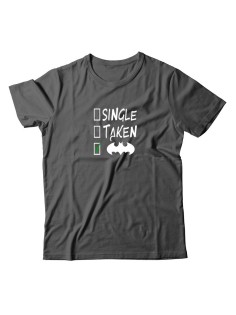 Футболка для мужчины с оригинальной надписью "Single Taken" Прикольная футболка