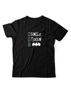 Футболка для мужчины с оригинальной надписью "Single Taken" Прикольная футболка