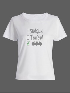 Женская футболка со смешной надписью "Single Taken"/Смешная