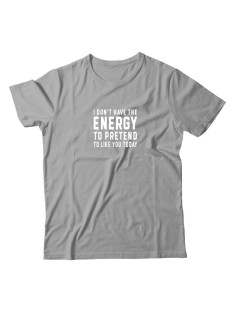 Футболка для мужчины с оригинальной надписью "Energy to pretend" Прикольная футболка