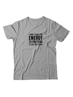 Футболка для мужчины с оригинальной надписью "Energy to pretend" Прикольная футболка