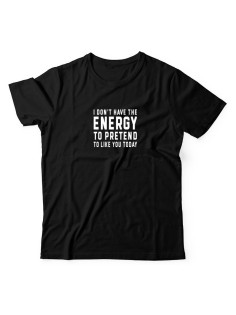 Футболка для мужчины с оригинальной надписью "Energy to pretend" Прикольная футболка