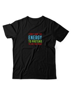 Футболка для мужчины с оригинальной надписью "Energy to pretend" Прикольная футболка