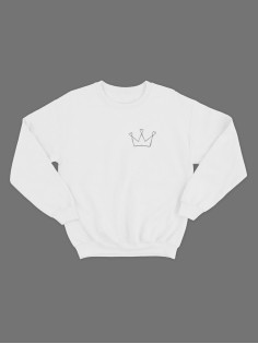 Мужской свитшот со смешным принтом "Корона"/ Забавная толстовка без капюшона