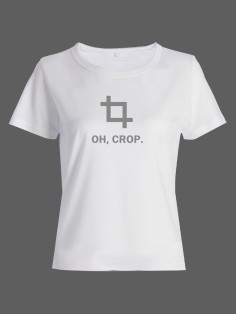 Женская футболка со смешной надписью "Oh, crop"/Смешная