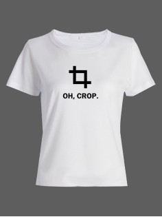Женская футболка со смешной надписью "Oh, crop"/Смешная