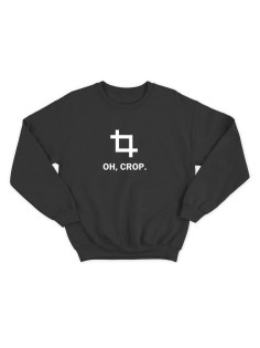 Женский свитшот с прикольным принтом "Oh, crop"/Прикольный