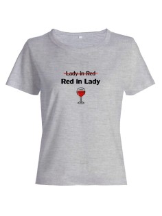 Женская футболка со смешной надписью "Lady in red Red in Lady"/Смешная
