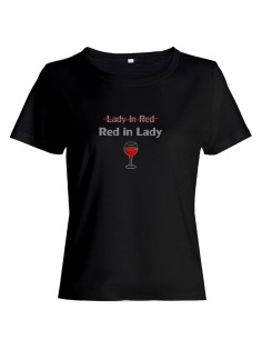 Женская футболка со смешной надписью "Lady in red Red in Lady"/Смешная