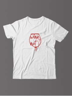 Футболка для мужчины с оригинальной надписью "Wine not"/Прикольная