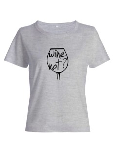 Женская футболка со смешной надписью "Wine not"/Смешная