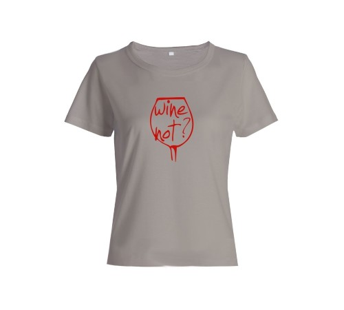 Женская футболка со смешной надписью "Wine not"/Смешная
