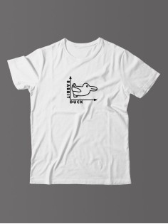 Футболка для мужчины с оригинальной надписью "Rabbit Duck" Прикольная футболка