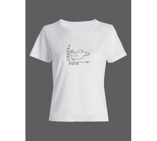 Женская футболка со смешной надписью "Rabbit Duck"/Смешная